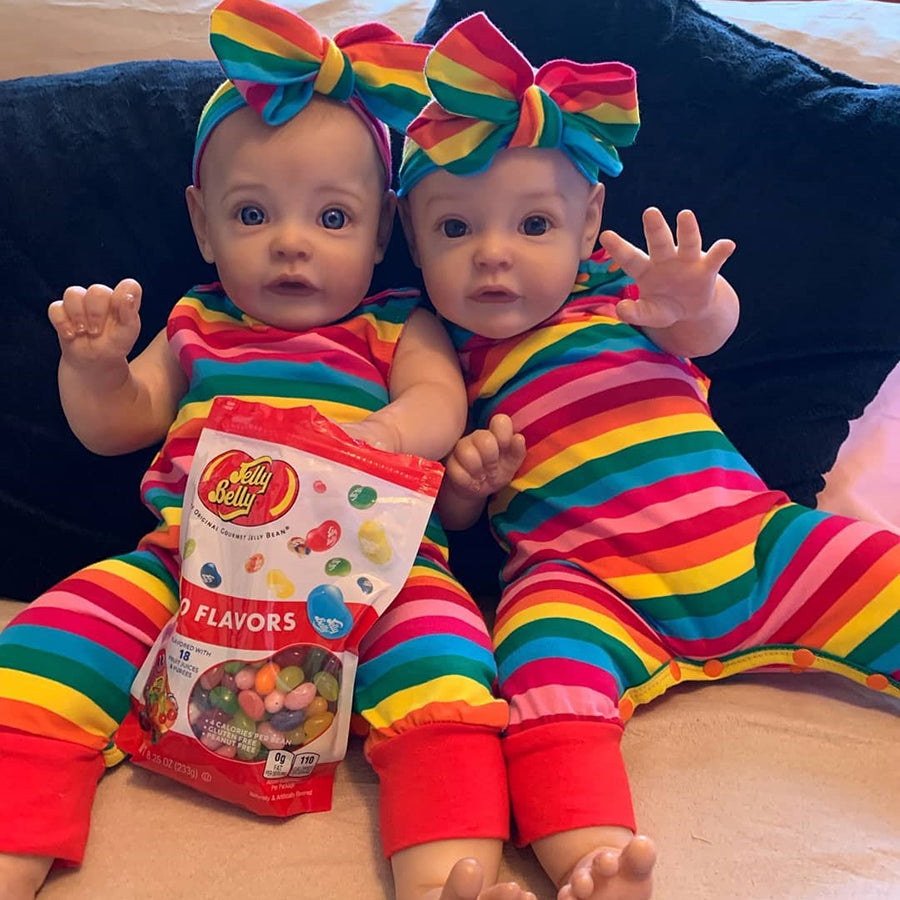 22 Zoll Ella und Lucien Reborn Puppen Zwillingsschwestern