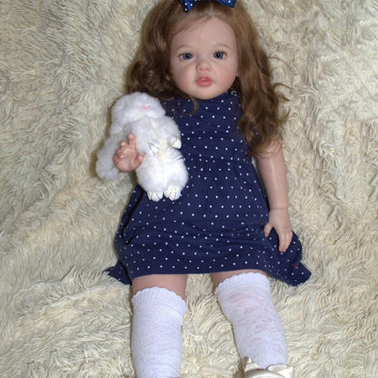 24 Zoll offene Augen lange Haare Reborn Puppe Mädchen-Betty
