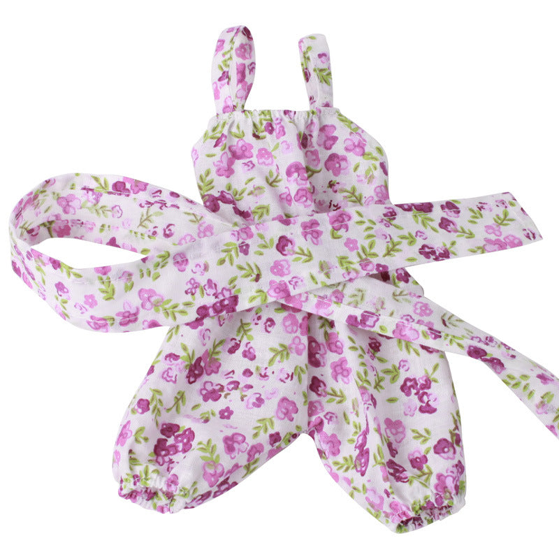 Wunderschönes zweiteiliges Strampler-Set mit Blumenmuster für 30 cm Puppen