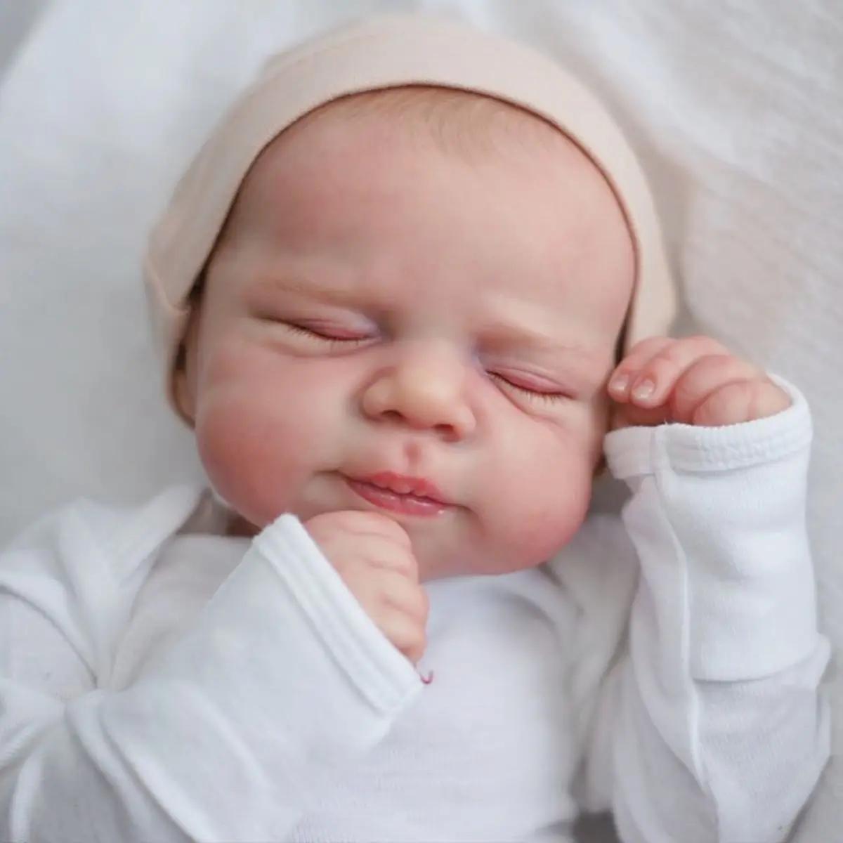 19 Zoll lebensechte Reborn Puppe mit geschlossenen Augen Jungen/Mädchen