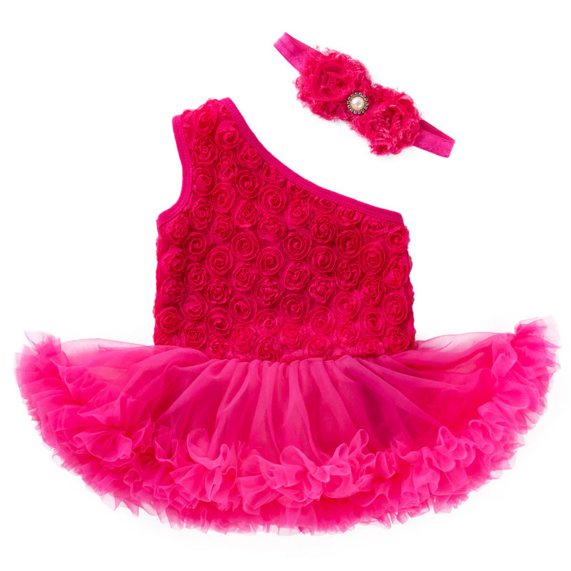 22-23 Zoll Rosa Reborn Puppenkleid mit schrägen Schultern