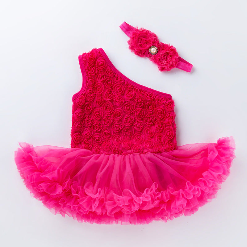 22-23 Zoll Rosa Reborn Puppenkleid mit schrägen Schultern