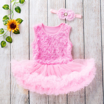 22-23 Zoll rosa schräges Reborn Puppenkleid