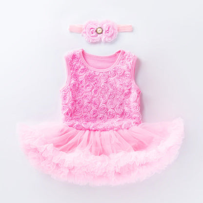 22-23 Zoll rosa schräges Reborn Puppenkleid