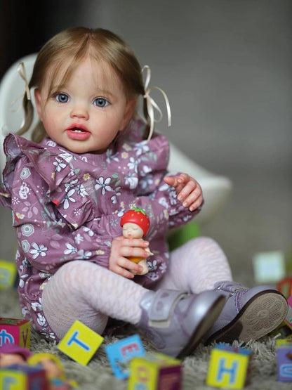 Vera 60cm blaue Augen Wurzelhaar Reborn Kleinkind-Lottie