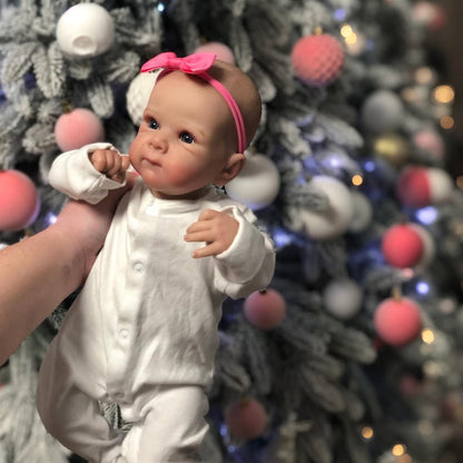 48cm lebensecht wirkendes Bettie Reborn Babypuppe Mädchen mit offenen Augen im weißen Body