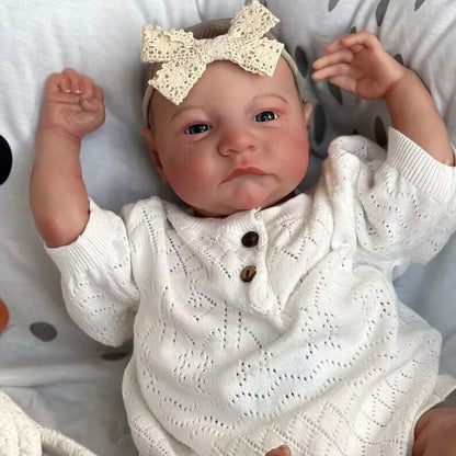 18 Zoll Reborn Puppen mit offenen Augen Jungen/Mädchen mit weißer Kleidung – Levi