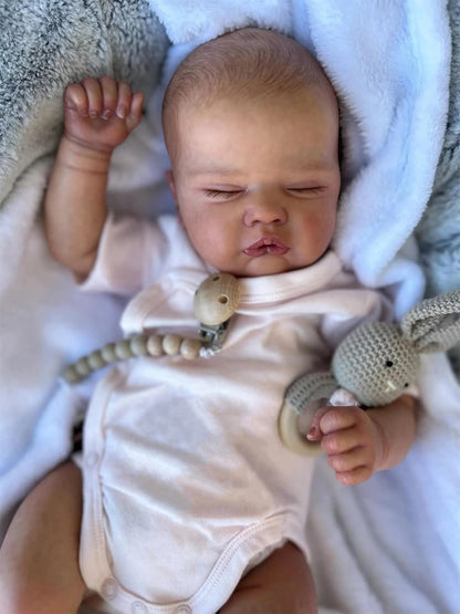 Amelia 19 Zoll lebensechte Reborn Puppen mit geschlossenen Augen - Quinbee