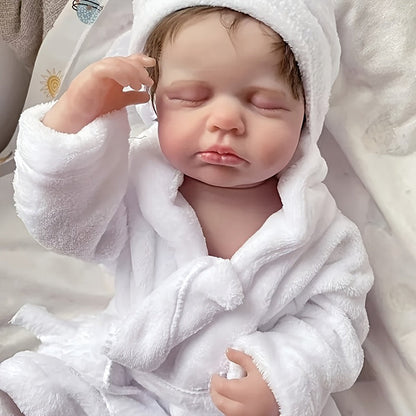 20 Zoll kurze Haare schlafende Reborn-Puppe im Bademantel-Loulou