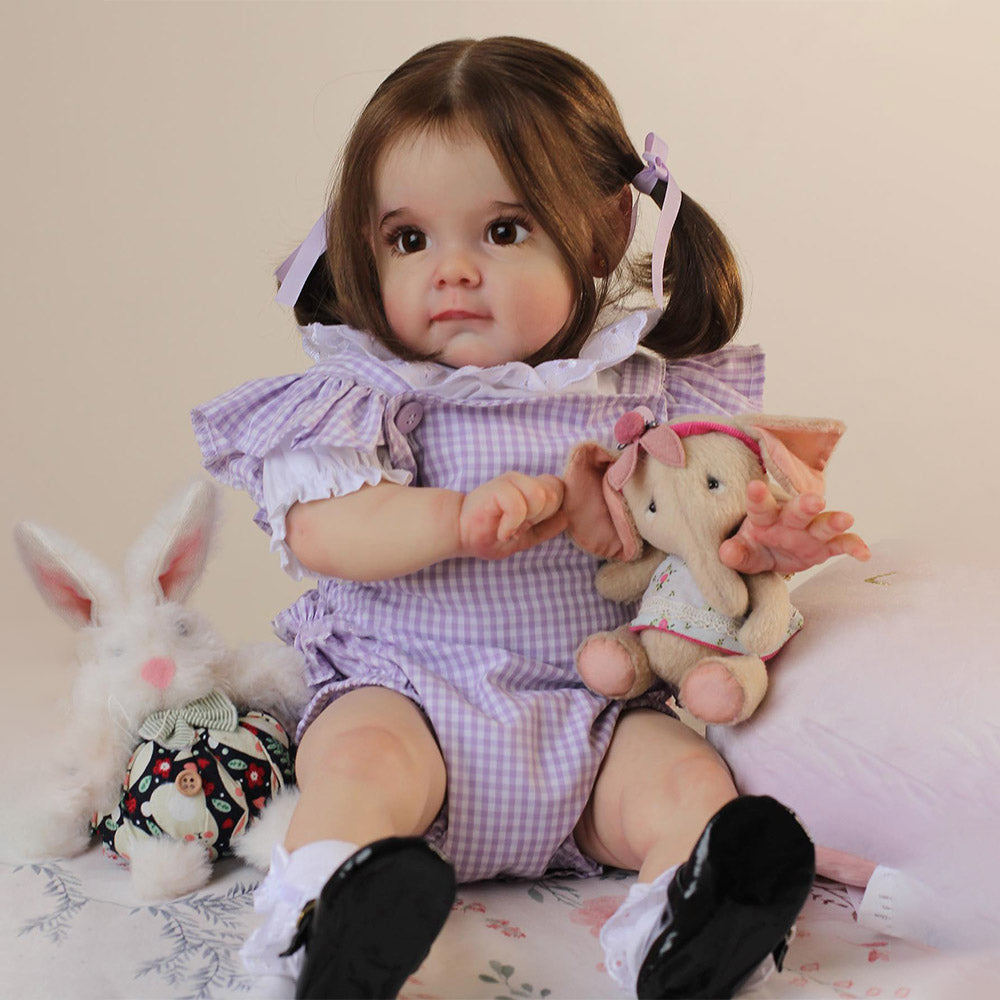 24 Zoll Lynn Mädchen Reborn Puppe mit langen Haaren-Maggie
