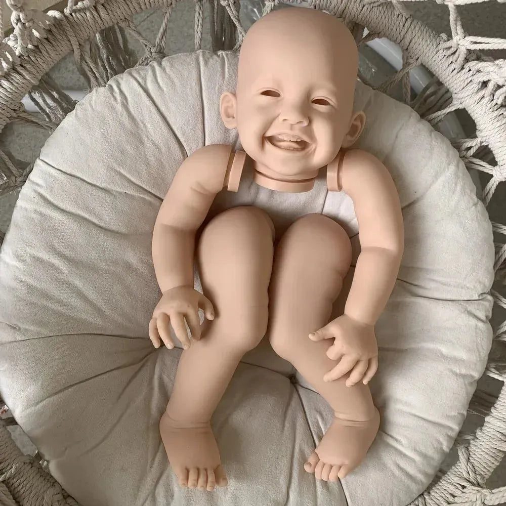 24 Zoll unbemaltes Mila Offene Augen Lächeln Reborn Puppenset