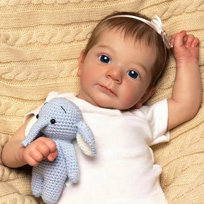 19 Zoll Felicia Rebornpuppen mit offenen Augen und weißer Kleidung