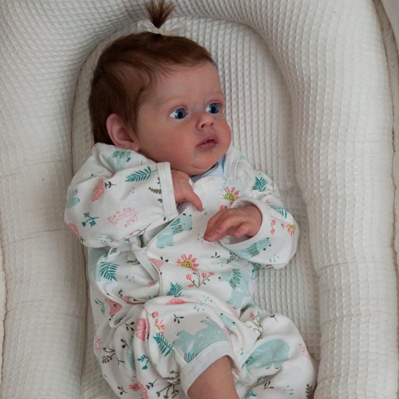 20 Zoll/50 cm Reborn Puppen mit offenen Augen und kurzen Haaren- Chloe