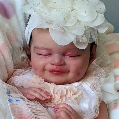 19 Zoll unbemaltes Cecilia Reborn Puppen-Set mit geschlossenen Augen