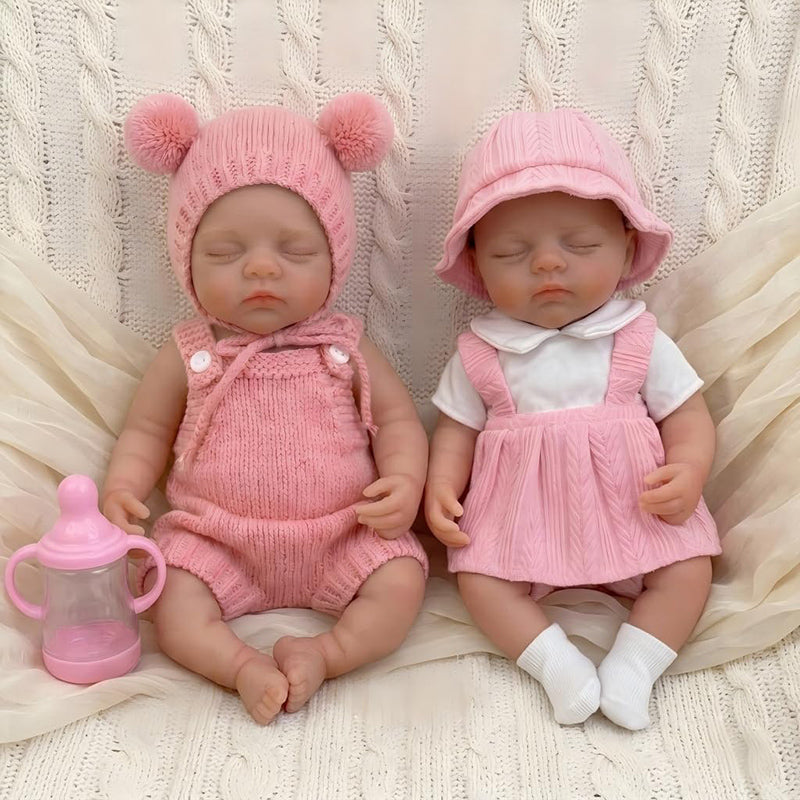 30 cm Irys Reborn Puppe aus Vollsilikon Zwillingsschwestern