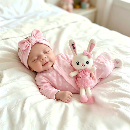 45 cm dehnbare Pascale Reborn Puppe aus Vollsilikon in rosa Outfits