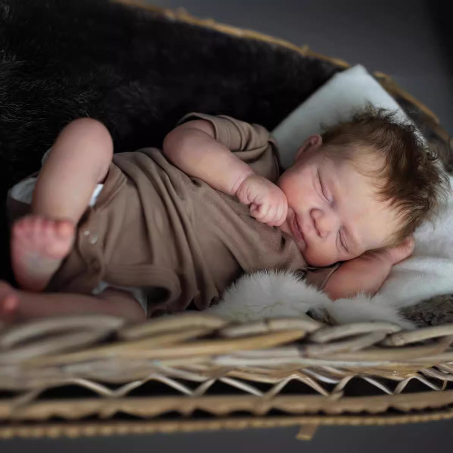 19 Zoll Muriel lebensechte Reborn Puppe Junge mit geschlossenen Augen