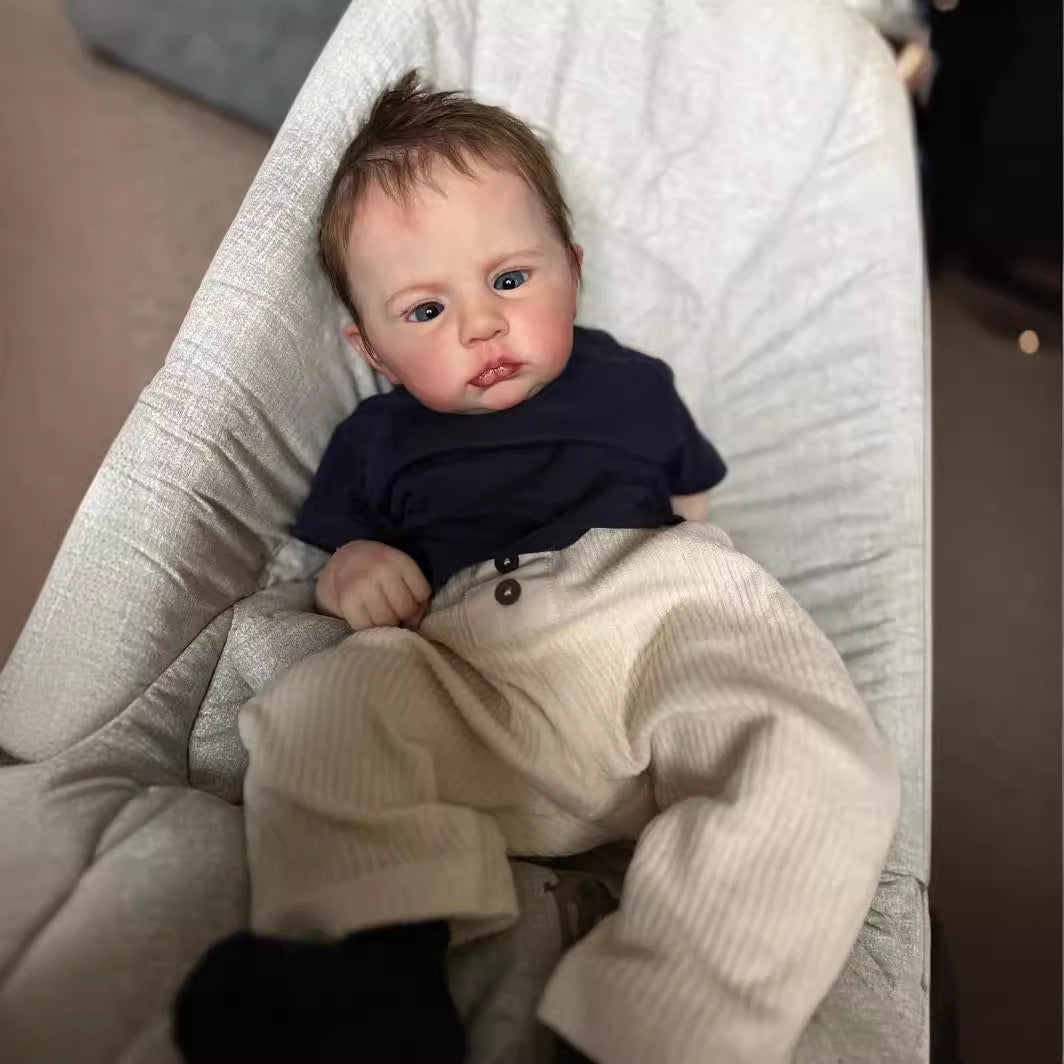 24 Zoll lebensechte Reborn Puppen mit offenen Augen und kurzen Haaren