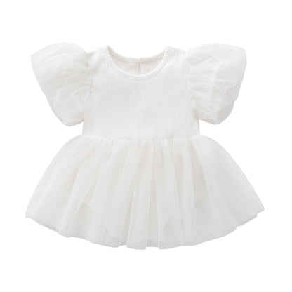 Trägerkleid mit kurzen Ärmeln und passendem Haarband 2-teiliges Set für 22-Zoll-Puppen