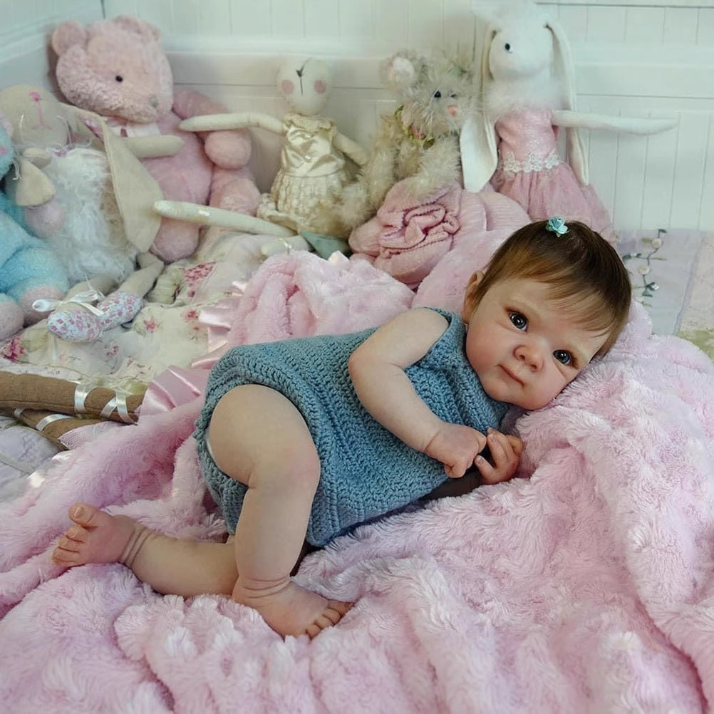 18 Zoll Reborn Puppe Mädchen mit offenen Augen und kurzen Haaren - Bettie