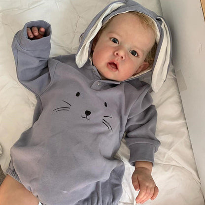 20 Zoll Cyril Reborn Puppe mit kurzen blonden Haaren und offenen Augen