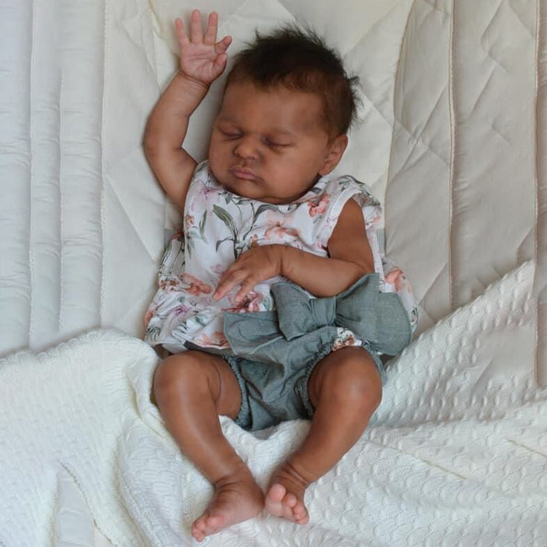 20 Zoll Eileen Geschlossene Augen Afroamerikanische Rebornpuppen-Laura