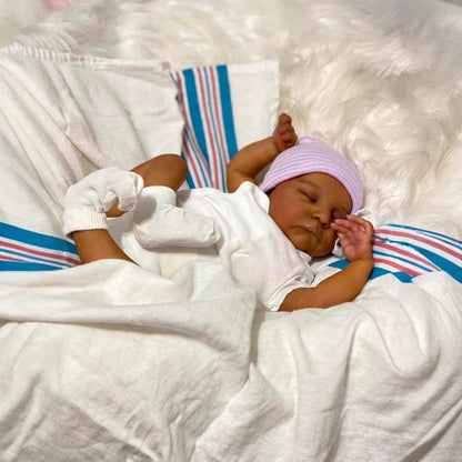 45 cm Miles geschlossene Augen dunkle Haut Reborn Puppe-Levi