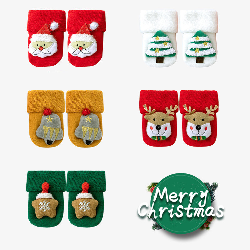 Herbst- und Winter-Baumwoll-Fleece-gefütterte lockere niedliche Puppen-Weihnachtsstrümpfe