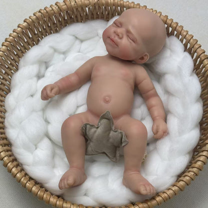 30 cm Pascale Reborn-Puppe aus Vollsilikon in rosa Kleidung