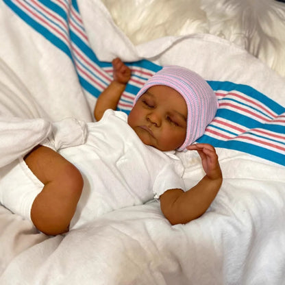 45 cm Miles geschlossene Augen dunkle Haut Reborn Puppe-Levi