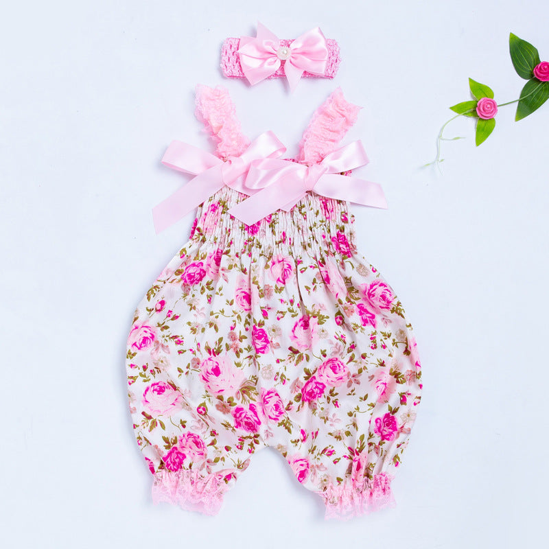 Einteilige Blumen-Hosenträger Zweiteiliger Anzug für wiedergeborene Puppen von 48-55 cm