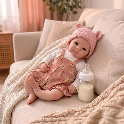 30 cm Bettie Reborn-Baby aus Vollsilikon im rosa Kleid
