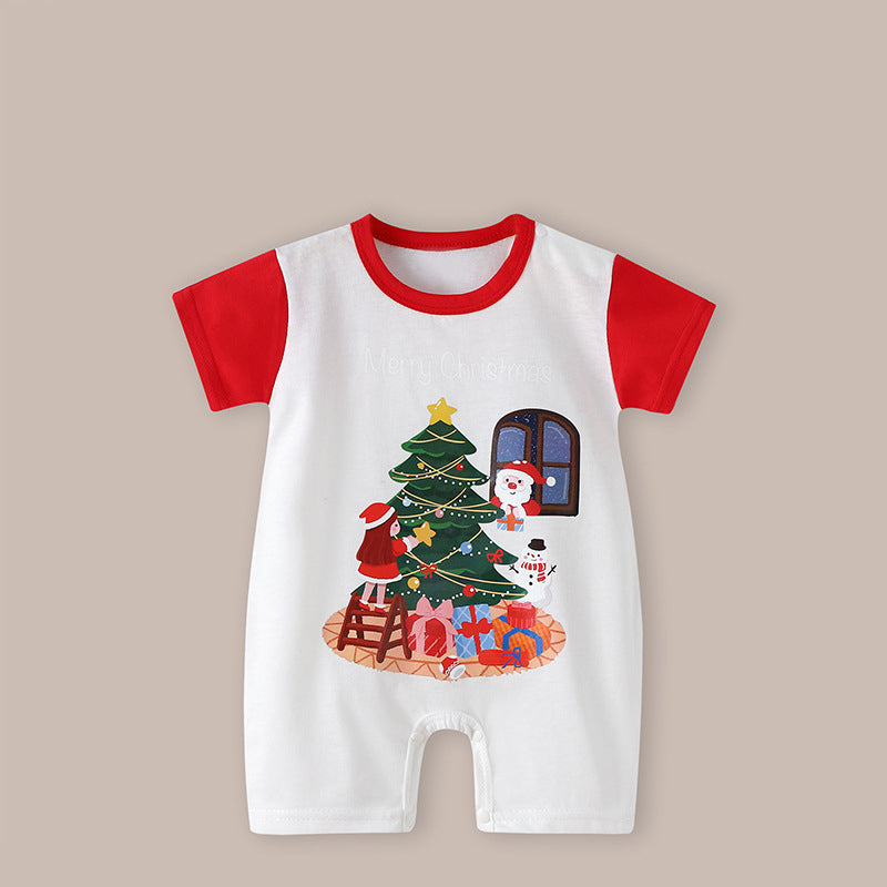 Weihnachtlicher kurzärmliger Strampler für 22-24 Zoll Reborn-Puppen