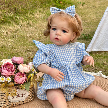 24 Zoll offene Augen blonde Haare Reborn Babypuppe-Sandie