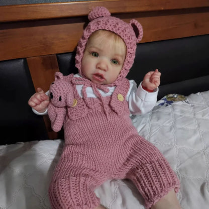 22'' Realistische Kätzchen mit offenen Augen Reborn Babypuppe Mädchen - Saskia