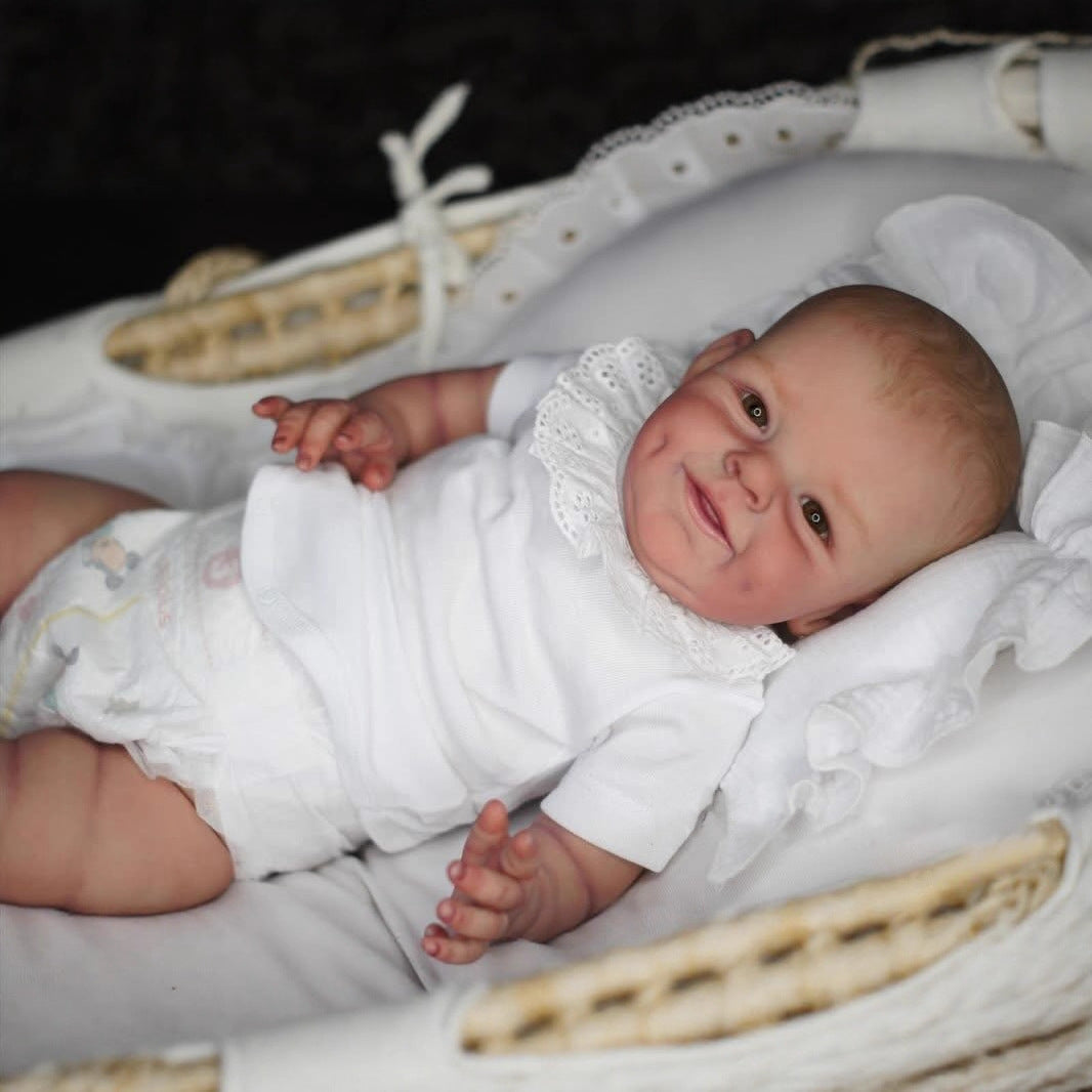 55cm offene Augen weicher Körper Lächeln Reborn Babypuppe - Shaya