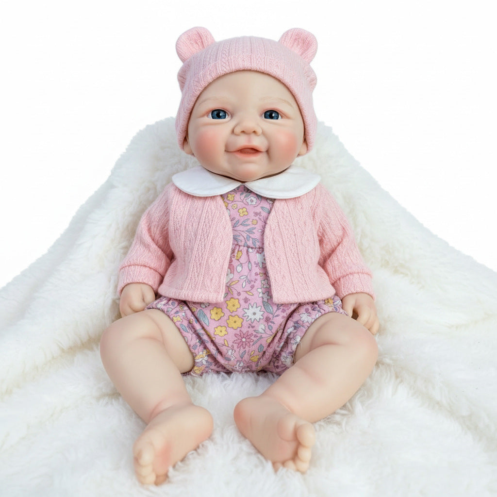 30cm Silikon Reborn Babypuppe Vivienne mit blauen Augen