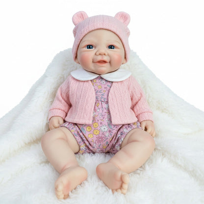 30cm Silikon Reborn Babypuppe Vivienne mit blauen Augen