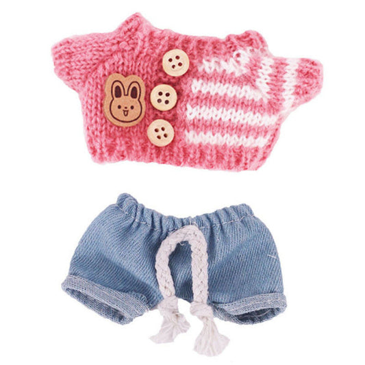 Pullover und Jeans 2-teiliges Set für 8 Zoll/20cm Mini Reborn Puppen