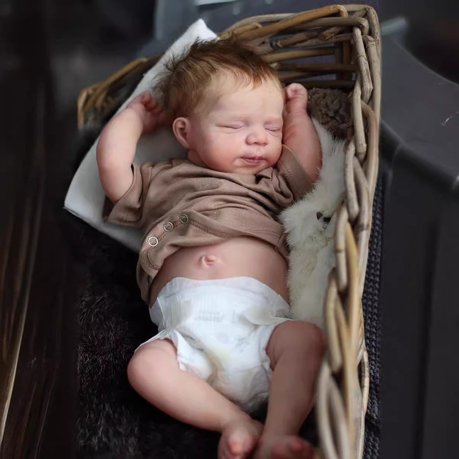 19 Zoll Muriel lebensechte Reborn Puppe Junge mit geschlossenen Augen