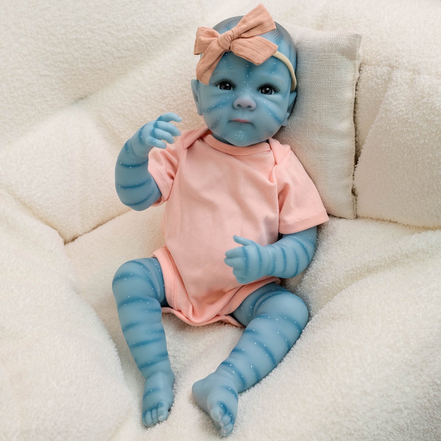 18 Zoll Bettie Reborn Baby Avatar mit offenen Augen in rosa Outfits