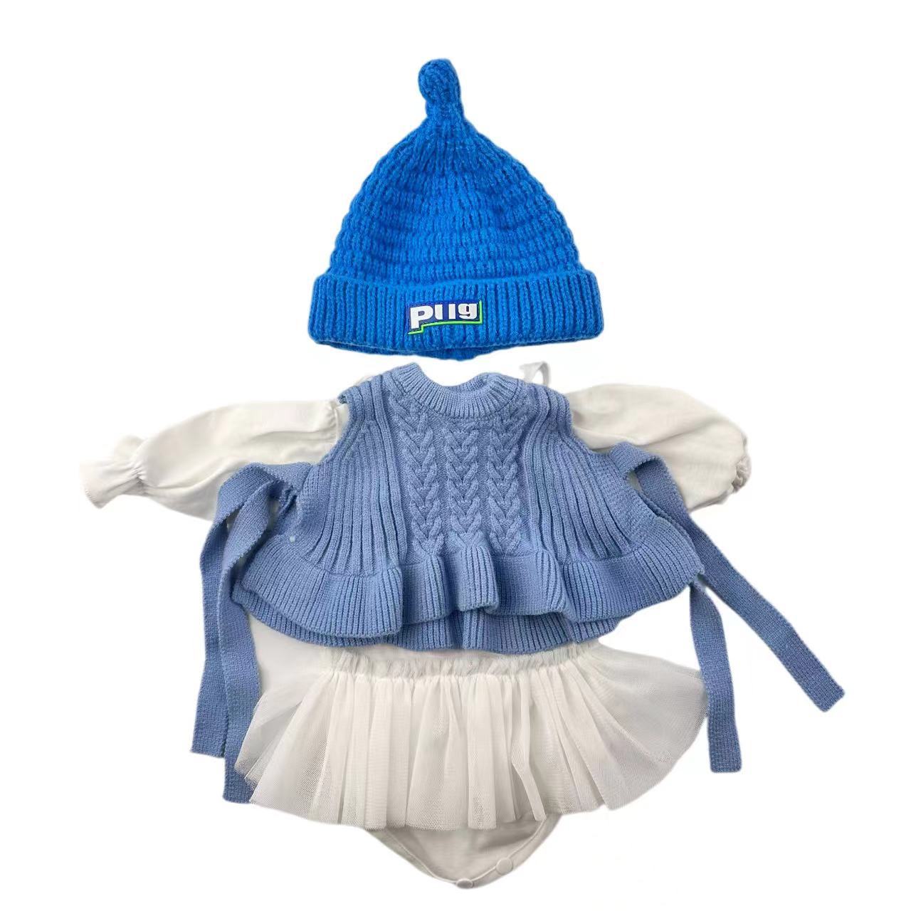 2-teiliges Kleid und Hut-Set für 21-22 Zoll Reborn Puppen