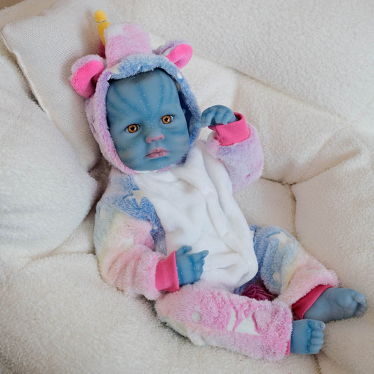 19 Zoll Loulou Reborn-Baby-Avatar-Mädchen mit offenen Augen