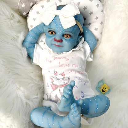 19 Zoll Avatar Reborn Puppen mit offenen Augen und Stirnband - Felicia