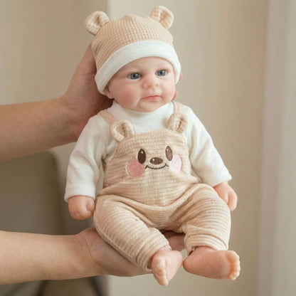 30 cm lebensechte Silikon Reborn Babypuppe Mädchen mit offenen Augen-Elijah