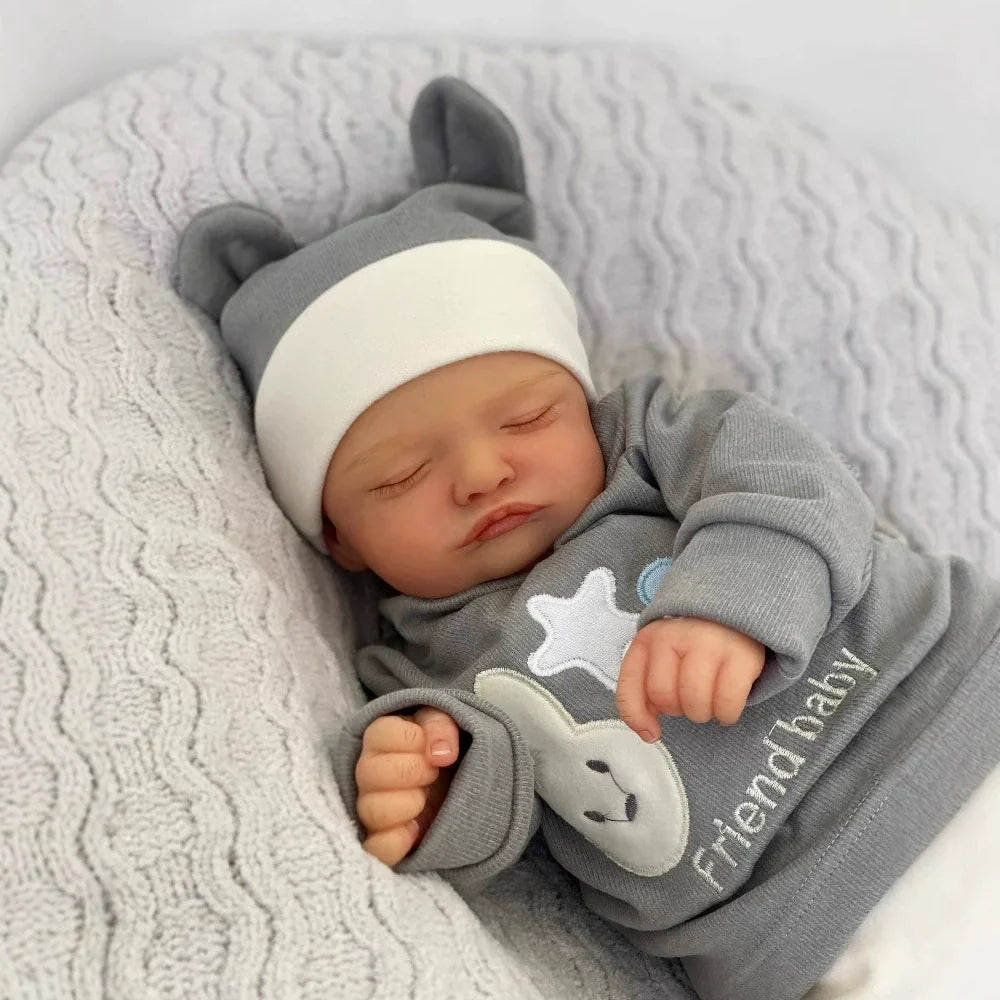 19 Zoll lebensechte geschlossene Augen weicher Körper Reborn Puppe Rosalie