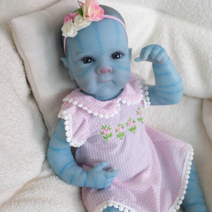 45 cm lebensechtes Bettie Reborn Avatar Baby Mädchen in lila Outfits