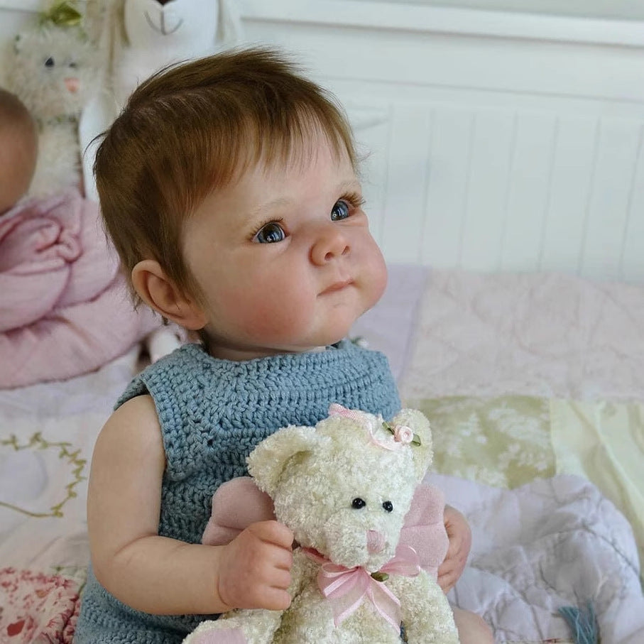18 Zoll Reborn Puppe Mädchen mit offenen Augen und kurzen Haaren - Bettie