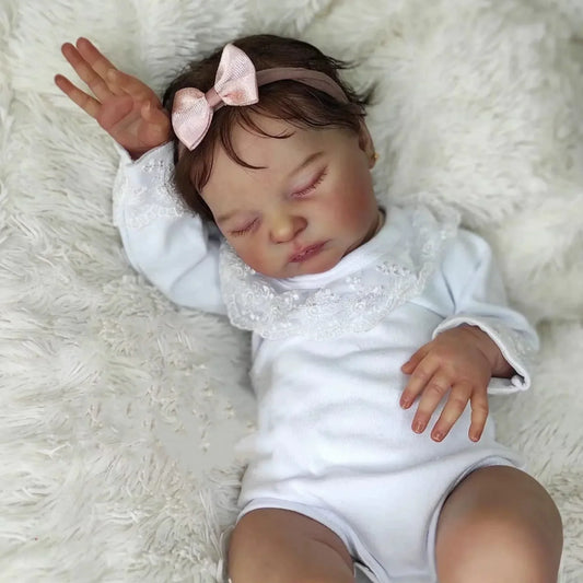 20 Zoll Viola Lebensechte geschlossene Augen Kurzes Haar Reborn Puppe-Laura