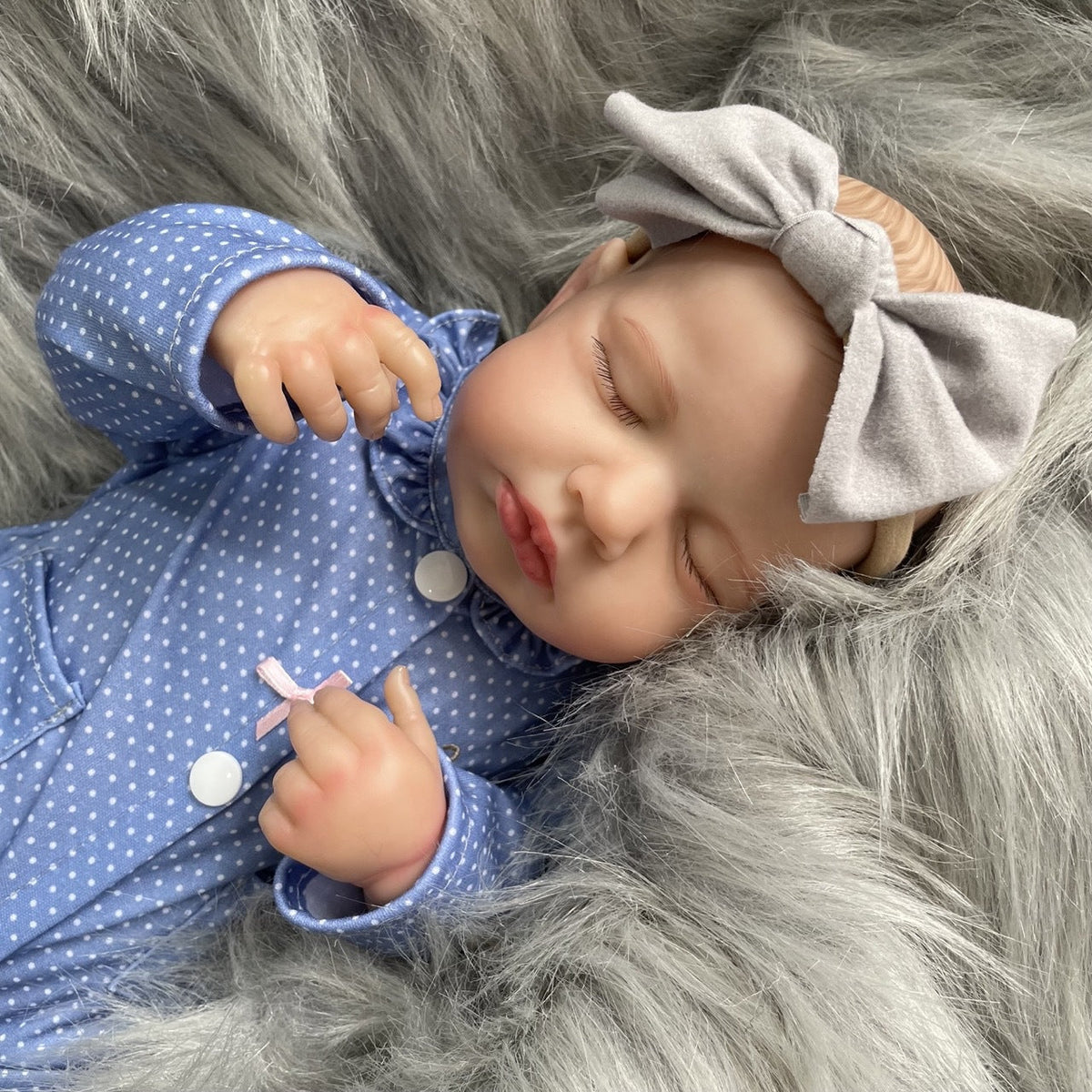 Elvira 20 Zoll schlafende Reborn Puppen mit bemalten Haaren - Loulou